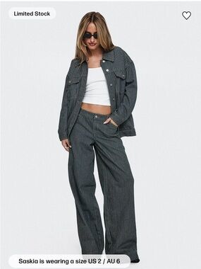 Princess Polly Actually Invested Low Rise Pants Denim Stripe